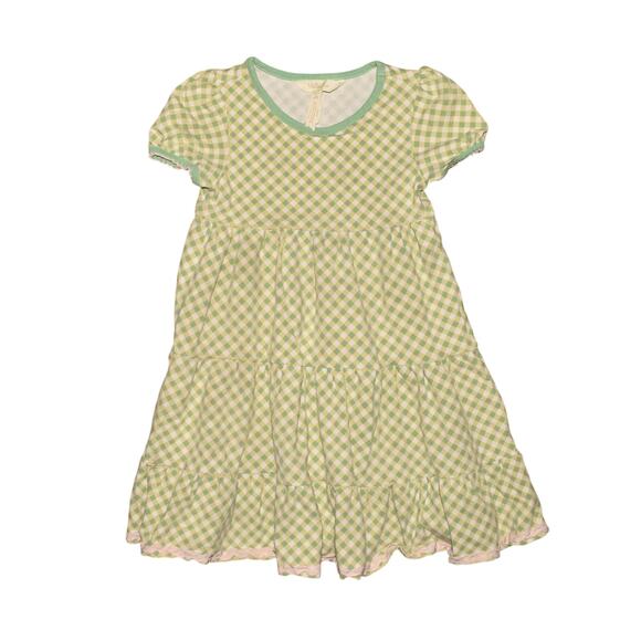 MATILDA JANE $58 Easy As Pie A-Line Dress‎ Mint Plaid Tiered Girl's 4 - Picture 1 of 3